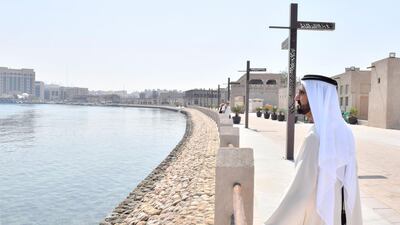 Sheikh Mohammed bin Rashid, Vice President and Ruler of Dubai, inspects the progress of the Shindagha Heritage District project. All photos by Wam