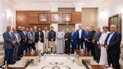 Mohammad Al Jaber, Saudi Arabia's ambassador to Yemen, meets a delegation from the Southern Transitional Council in Riyadh. Photo: @mohdsalj / X