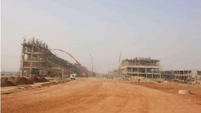 Construction of the Jaypee International Race Circuit in Uttar Pradesh, 50km south-east of the Indian capital New Delhi.
