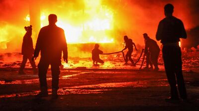 Syrians have endured a week of hell as the regime bombarded Idlib in northern Syria and the Eastern Ghouta suburbs of Damascus. Amer Alhamwe / AFP