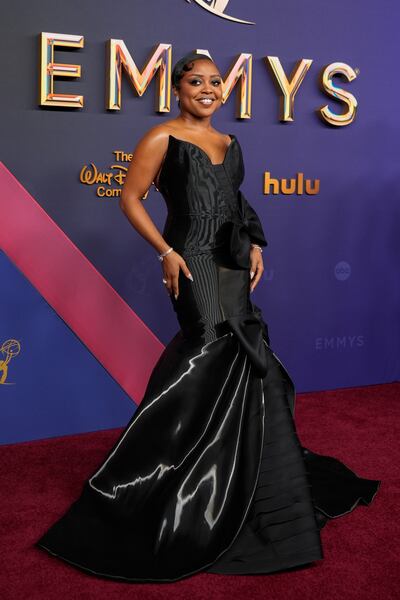 Quinta Brunson wears a gown by Georges Chakra Couture. AP