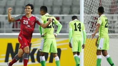 Lekhwiya's Sebastian Soria celebrates after scoring against Al Shabab. Fadi Al Assaad / Reuters