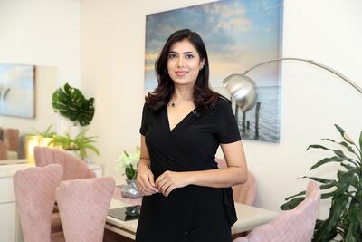 Taruna Chugani loves life in her home at Al Mamzar in Dubai. Pawan Singh / The National