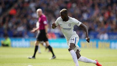 Chelsea midfielder Tiemoue Bakayoko in action against Leicester. Clive Mason / Getty Images