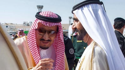 King Salman receives Vice President and Ruler of Dubai, Sheikh Mohammed bin Rashid. Saudi Press Agency