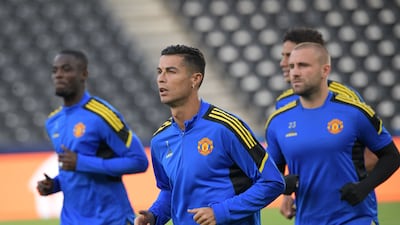 Christiano Ronaldo during training. AFP