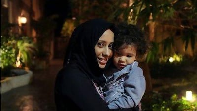 AKhawla Saleh with her two-year old son, Saleh Amin