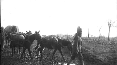 A soldier from the Indian Lancers on patrol in France. Between 62,000 and 64,000 were killed in Europe or died of wounds received there. Photo Courtesy-French National Library