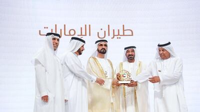 Sheikh Mohammed hands out a Pride of Zayed award for a company or institution that the UAE's Founding Father would most likely be proud of today. Courtesy Dubai Media Office