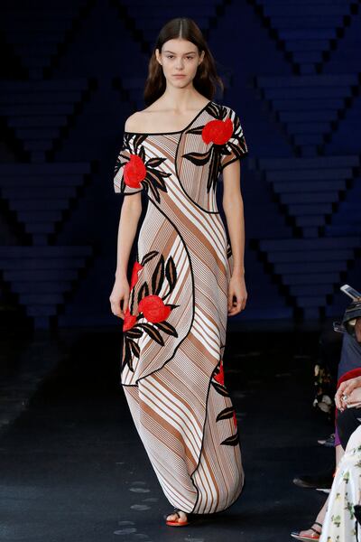 The designer is known to experiment with contrasting hues