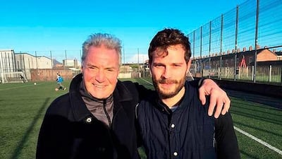 Renowned obstetrician and gynecologist Dr Jim Dornan and his Hollywood star son Jamie in a recent photograph. Courtesy: Jamie Dornan Instagram