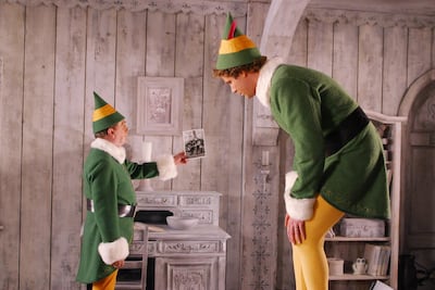 A handout movie still of "Elf" showing Will Ferrell (Courtesy: New Line Cinema) NOTE: For Chris Newbould's feature about film sequels *** Local Caption *** elf_8fed5eee.jpg