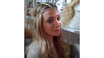 Headpiece designer Carolina Chamas