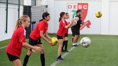 Go-Pro Academy is one of more than 10 academies in Dubai to have a girls' setup. Pawan Singh / The National