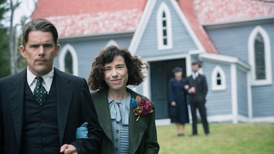 Sally Hawkins as artist Maud Lewis and Ethan Hawke as Everett Lewis in the film Maudie, now showing as part of the Diff365 programme at Vox Cinemas Mall of the Emirates. Duncan Deyoung / Sony Pictures Classics