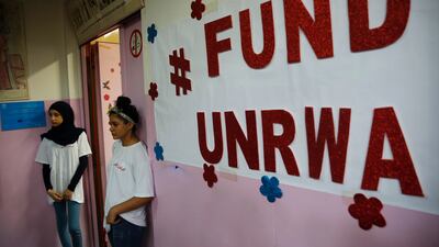 Palestinian refugees in Beirut. The UK will consider resuming funding for the Palestinian aid organisation after the UN publishes a report on Monday about UNRWA reforms to deal with its links to Hamas. AP