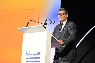 Prof David Pedder, dean of Emirates College for Advanced Education (ECAE), addresses the Education First forum in Abu Dhabi. Photo: David Pedder