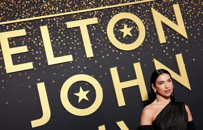 English singer Dua Lipa arrives for the Elton John farewell show at Dodger Stadium in Los Angeles. AFP