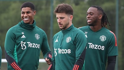 Marcus Rashford, left, and Aaron Wan-Bissaka, right, were teammates at Manchester United and will now face off at the World Cup. Getty Images