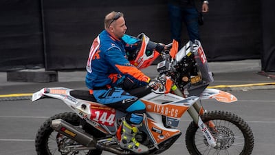 Czech Roman Krejci (Ivar CS Team) during the podium ceremony a day before the departure of the Rally Dakar 2020, in Jeddah, Saudi Arabia. EPA