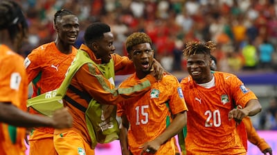 Ivory Coast's Amad Diallo celebrates after scoring. Reuters
