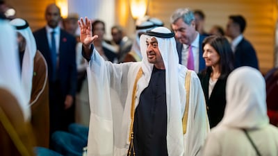 President Sheikh Mohamed arrives at the German Emirati State Visit Business Forum at Bayerischer Hof Hotel. All photos: UAE Presidential Court