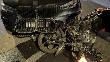 Dubai Police warn against driving against traffic flow after a motorcyclist was seriously injured in a head-on crash. Photo: Dubai Police.