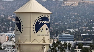 The water tower at the Paramount Studios lot on July 13 in Los Angeles, California. AFP