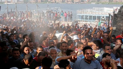 Unrest in Cairo after a man's death on the Nile island of El Warraq, when security forces attempted to demolish buildings in 2021. Reuters