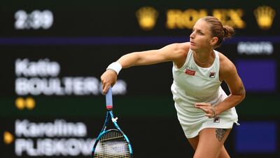 Czech Republic's Karolina Pliskova serves the ball. AFP