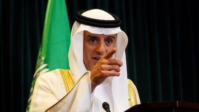 Saudi Foreign Minister Adel Al Jubeir speaking at a press conference at the Saudi Embassy in Washington June 17, 2016.Kevin Lamarque/ REUTERS