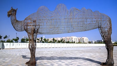 The Masdar Park camel art installation in Masdar City, Abu Dhabi. Victor Besa / The National