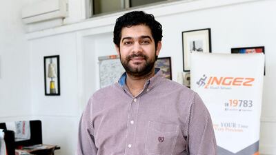 Egyptian entrepreneur Waleed Rashid, started delivery business Ingez which carry out tasks from picking up washing to delivering flowers. Dana Smillie for The National