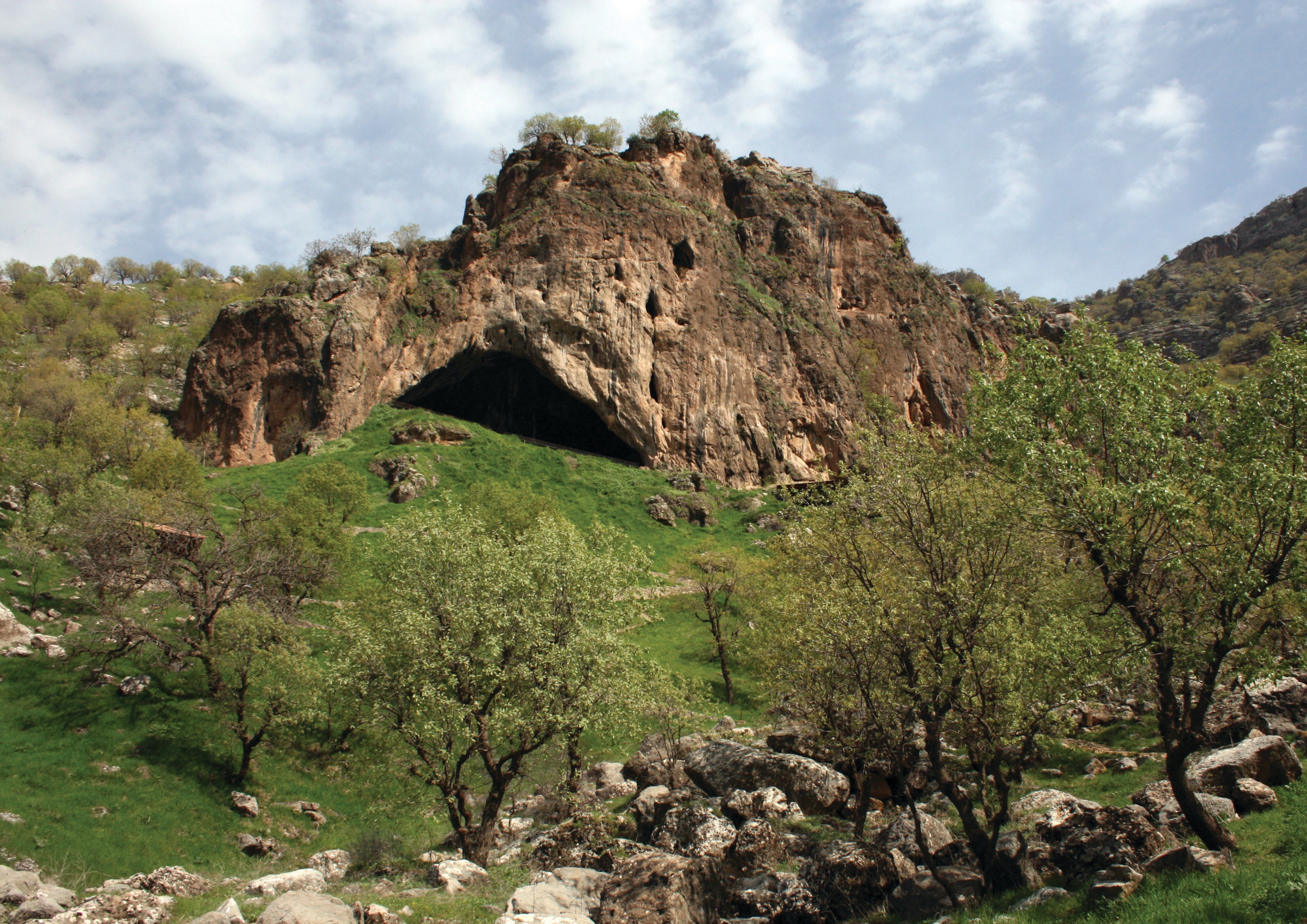 View of the entrance to Shanidar Cave in Iraqi Kurdistan. Photo: Prof Graeme Barker