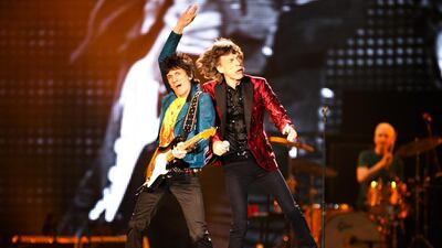 Mick Jagger was up for it dressed in a sparkly red jacket - the first of nearly half a dozen costume changes. Lee Hoagland / The National