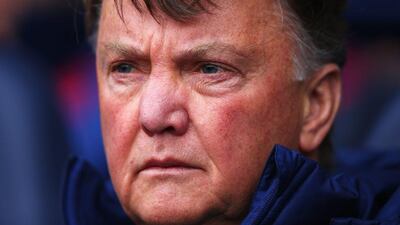 Louis van Gaal manager of Manchester United looks on prior to the Premier League match between Tottenham Hotspur and Manchester United at White Hart Lane on April 10, 2016 in London, England. (Photo by Ian Walton/Getty Images)
