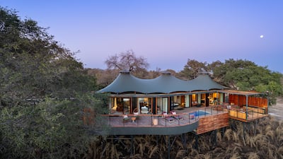 Raised platforms protect wildlife pathways at Anantara’s luxury camp above the Kafue River. Photo: Anantara