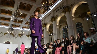 Structured silhouettes on the Helen Anthony runway. EPA