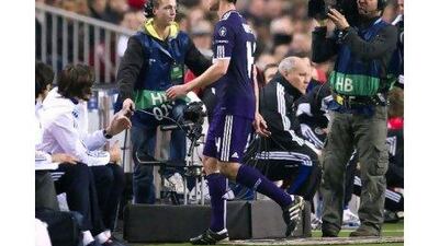 Xabi Alondo, the Real Madrid midfielder, walks down the tunnel after being sent off against Ajax on Tuesday.