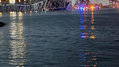 A large lorry was crossing the bridge when it collapsed, fire department officials said. Reuters