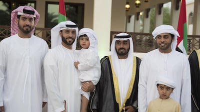 A groom stands for a photograph during the group wedding at Al Bateen Majlis. Abdulla Al Suwaidi for Crown Prince Court - Abu Dhabi