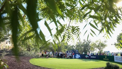 Henrik Stenson of Sweden hits his tee-shot on the 13th hole during the first round of the DP World Tour Championship at Jumeirah Golf Estates on November 20, 2014 in Dubai, United Arab Emirates. (Photo by Andrew Redington/Getty Images)