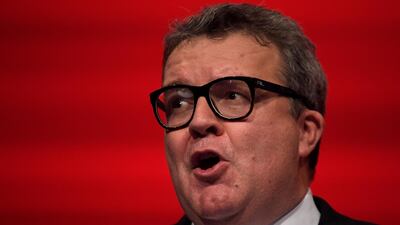 Britain's opposition Labour Party Deputy Leader Tom Watson delivers his keynote speech at the Labour Party Conference in Brighton, Britain, September 26, 2017. REUTERS/Toby Melville