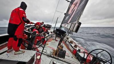 Puma Ocean Racing powers through a swell in the South China Sea, waters that are notoriously slow.