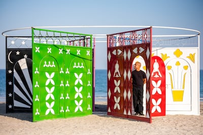 Abdullah Alneyadi was the recipient of last year's Gulf Capital -Visual Arts Award for his installation Eternal Gateways. Photo: Admaf