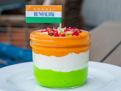 Complimentary dessert at Bombay Bungalow