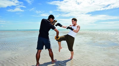 Thai boxing at Chiva Som in Thailand. Courtesy The Travel Collection