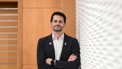 Firas Wahbeh, chief marketing officer of Beeah Group, at the Abu Dhabi Sustainability Week event. Khushnum Bhandari / The National