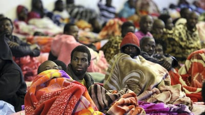 Crowded conditions at the Tariq Al Matar migrant detention centre on the outskirts of the Libyan capital Tripoli. AFP/Mahmud TURKIA