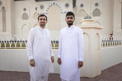 Bilal Ahmad and Ghulam Fareed at Al Farooq Omar bin Al Khattab Mosque. Antonie Robertson / The National